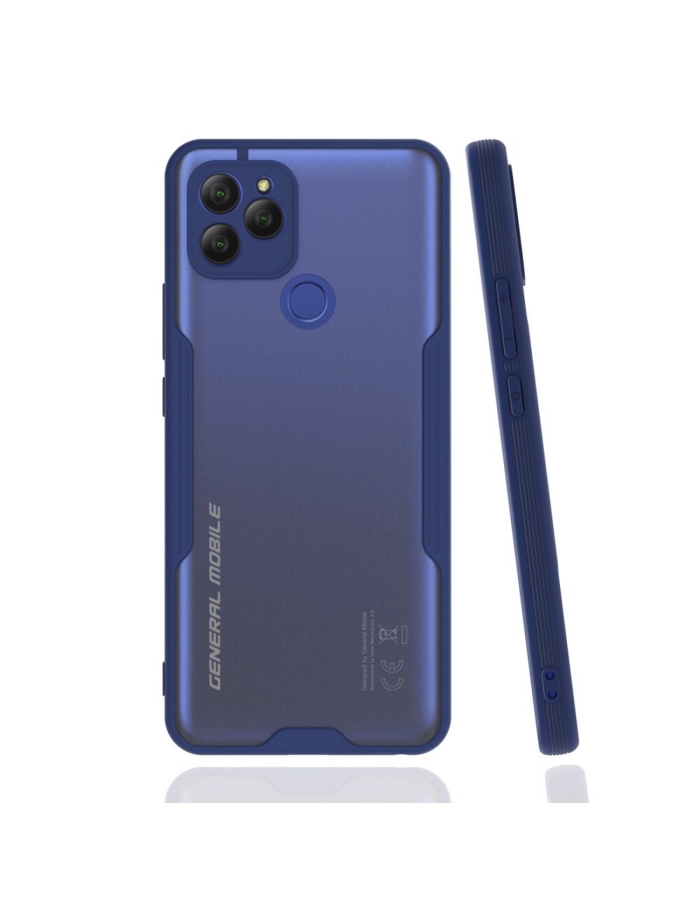 General Mobile Gm 21 Tam Korumalı Renkli Kenarlı Parfe Kılıf Lacivert