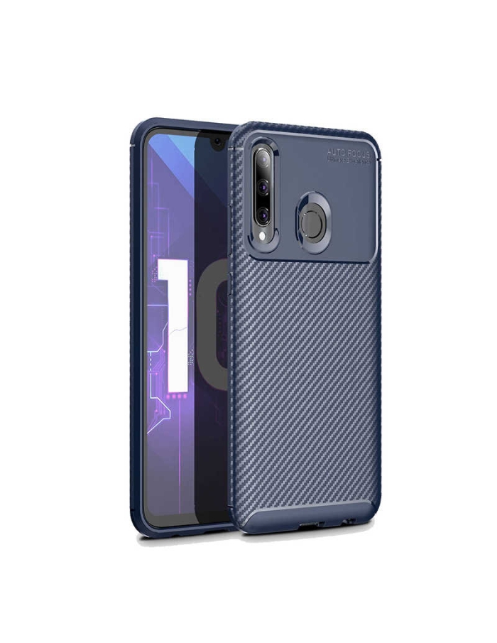 Honor 20 Lite Zore Karbon Desenli Silikon Kılıf Lacivert