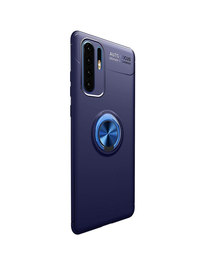 Huawei P30 Pro Ravel Standlı Yüzüklü Silikon Kılıf Lacivert