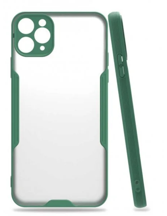 iPhone 11 Pro Tam Korumalı Renkli Kenarlı Parfe Kılıf Yeşil