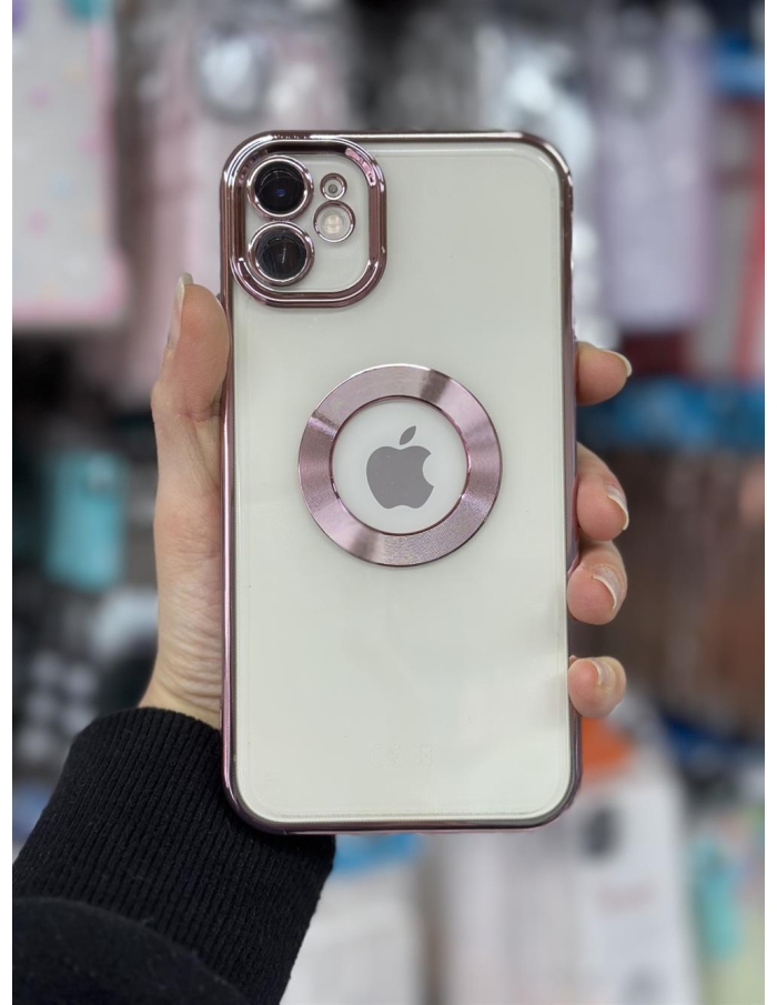 iPhone 12 Kamera Lensli Lazer Kılıf Rose