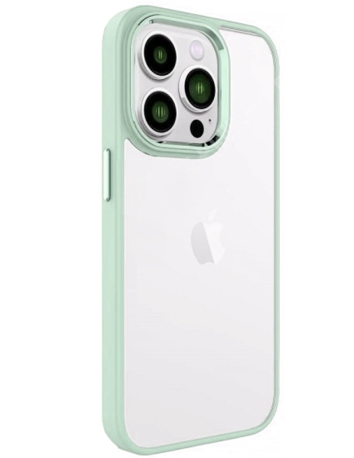 iPhone 12 Pro Max Krom Lens ve Tuş Korumalı Çerçeveli Kılıf Yeşil