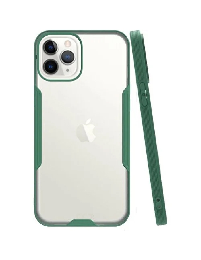 iPhone 12 Pro Max Tam Korumalı Renkli Kenarlı Parfe Kılıf Yeşil
