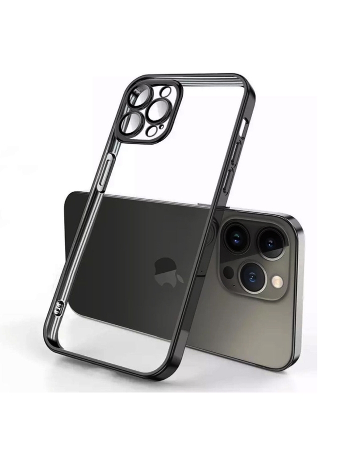 iPhone 13 Pro Max Silikon Lens Korumalı Kılıf Siyah