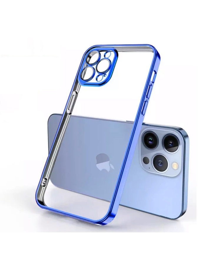 iPhone 13 Pro Max Silikon Lens Korumalı Kılıf Mavi
