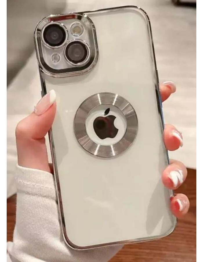 iPhone 14 Kamera Lens Koruyuculu Kılıf Gümüş