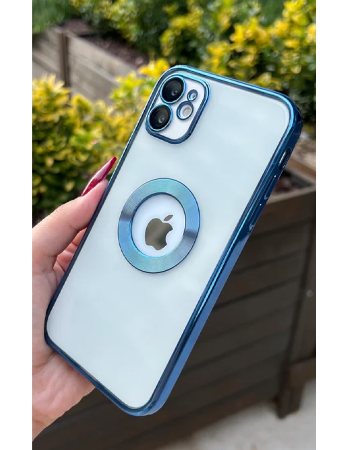 iPhone 14 Plus Kamera Lens Koruyuculu Kılıf Mor Mavi