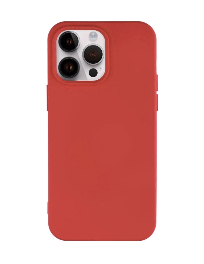 iPhone 14 Pro Max İçi Kadife Silikon Kılıf Kırmızı