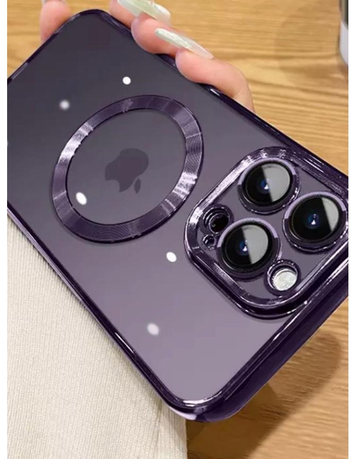 iPhone 14 Pro Max Kamera Lens Koruyuculu Kılıf Mor