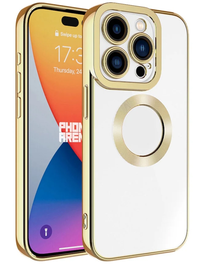 iPhone 15 Pro Max Kamera Lens Korumalı Kılıf Gold
