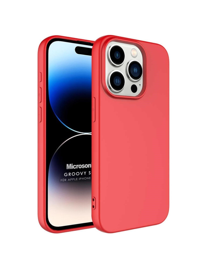 iPhone 15 Pro Max Lansman İçi Kadife Silikon Kılıf Tüm Renkler Kırmızı