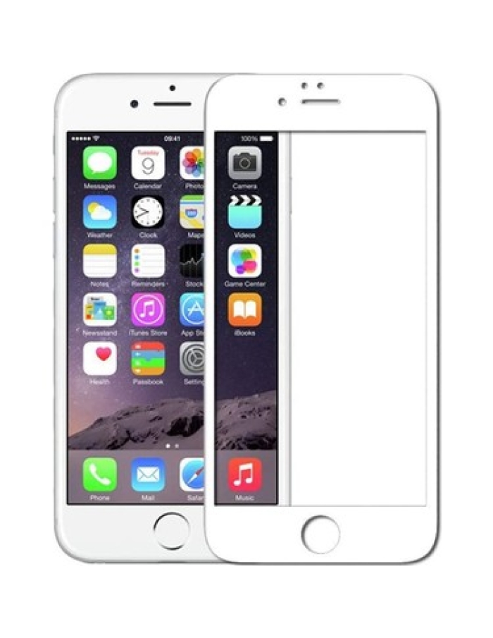 iPhone 6/6S Ekran Koruyucu Tam Kapatan 5D Kırılmaz Cam Beyaz