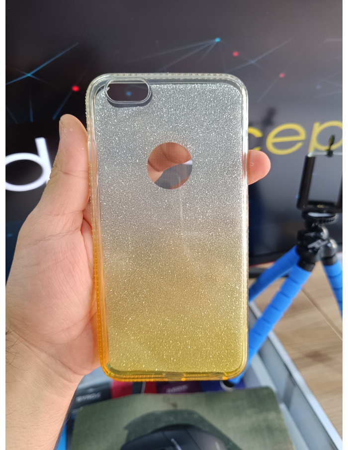 iPhone 6/6S Plus Simli Sarı Kılıf