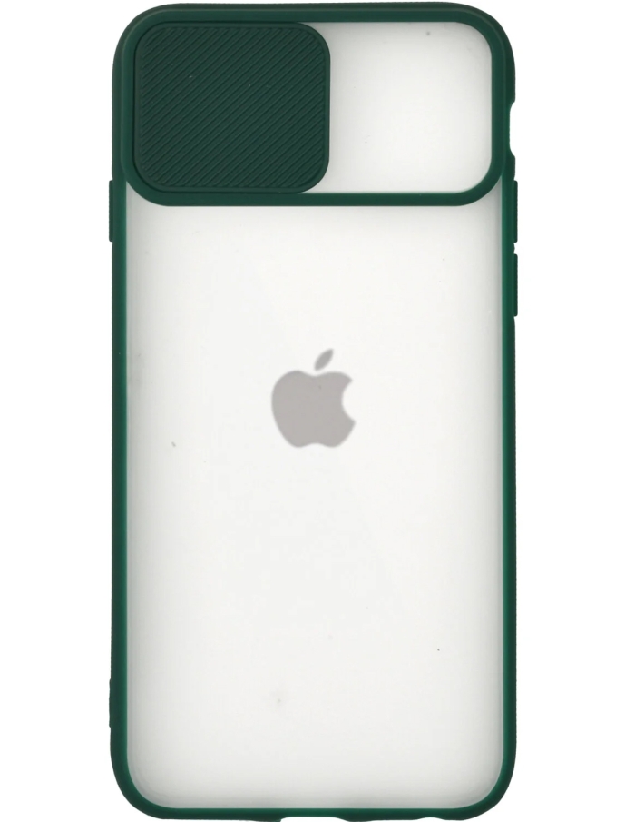 iPhone 6 Kamera Sürgülü Çerçeveli Silikon Kılıf Renk Seçenekli Yeşil