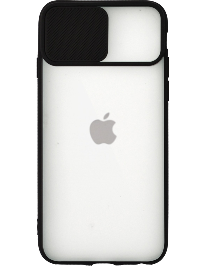 iPhone 6 Kamera Sürgülü Çerçeveli Silikon Kılıf Renk Seçenekli Siyah