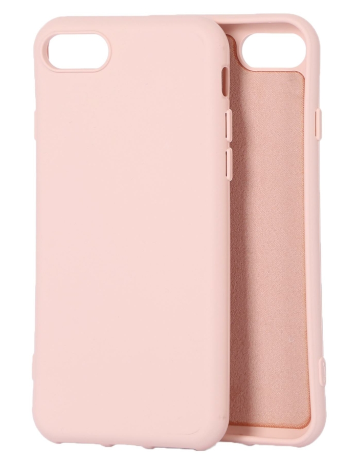 iPhone 7/8 Uyumlu Lansman Kadife Silikon Kılıf Renk Seçenekli Pudra Pembe