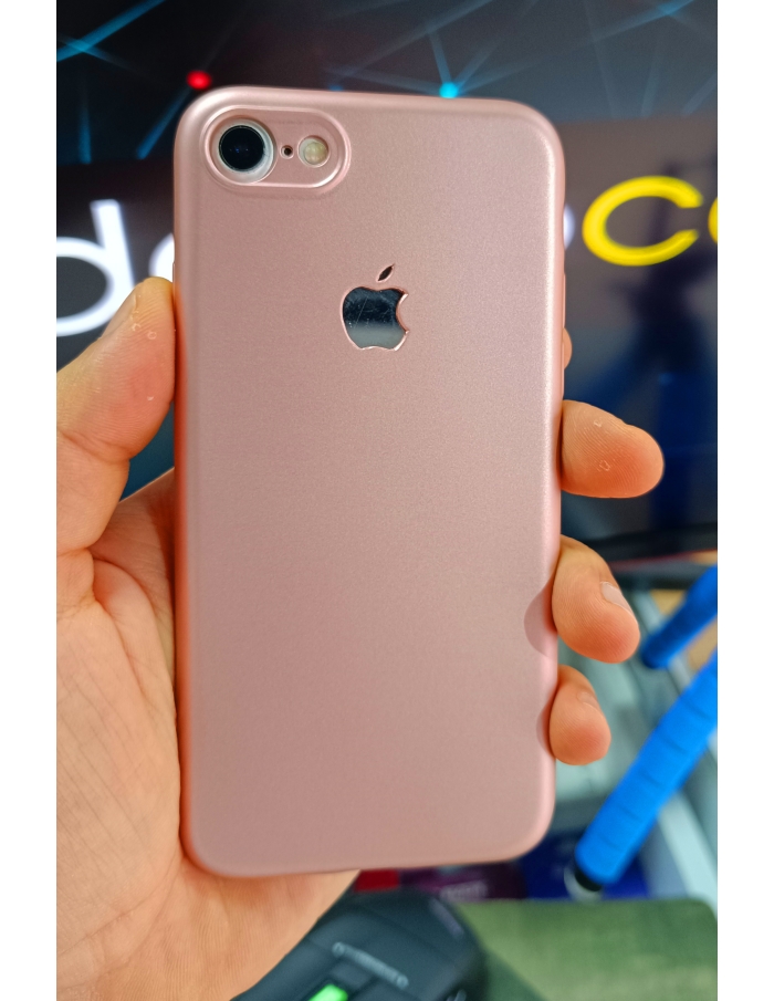 iPhone 7/İphone 8 Uyumlu Rose Silikon Kılıf Logo Kesimli