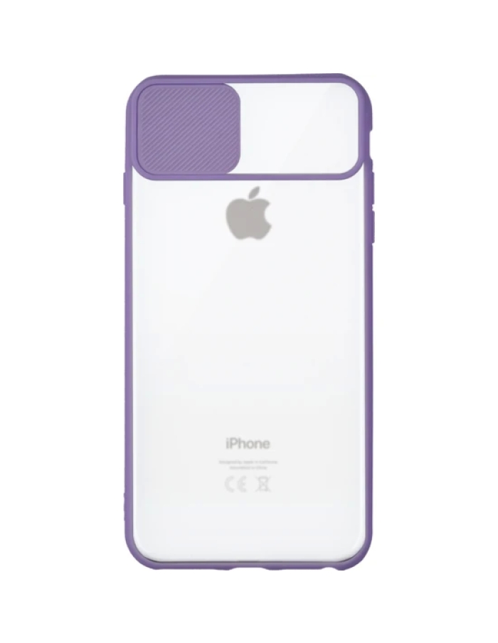 iPhone 7 Plus/8Plus Kamera Sürgülü Çerçeveli Silikon Kılıf Renk Seçenekli Lila