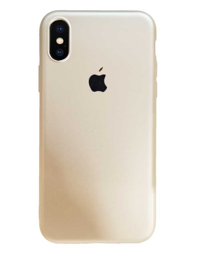 iPhone X Silikon Kılıf Logo Kesimli Gold