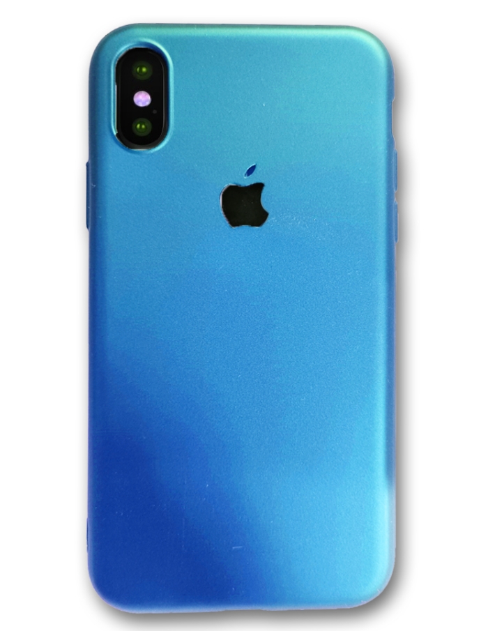 iPhone X Silikon Kılıf Logo Kesimli Mavi