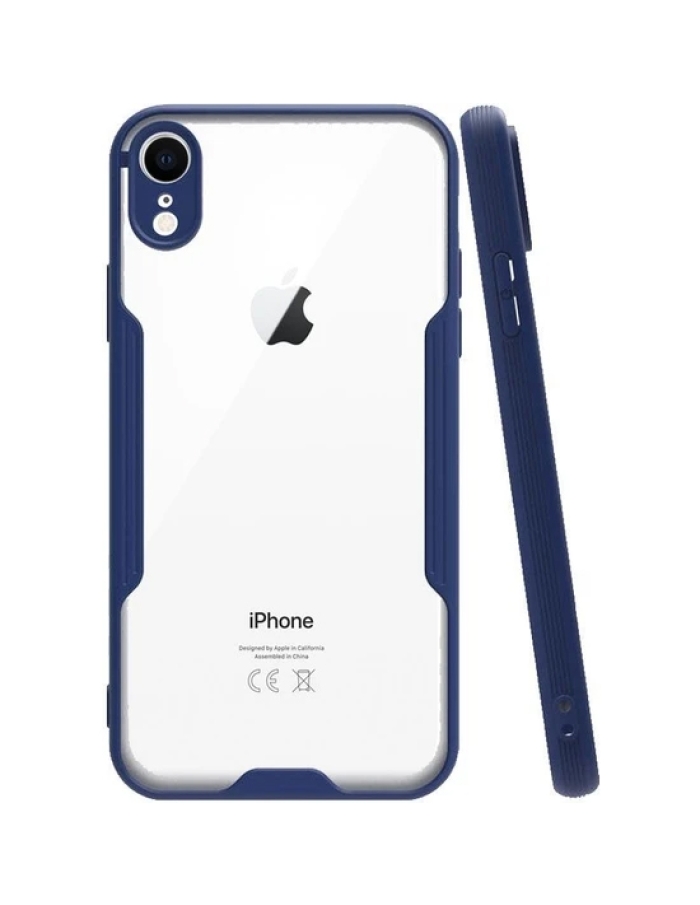 iPhone X Tam Korumalı Renkli Kenarlı Parfe Kılıf Lacivert