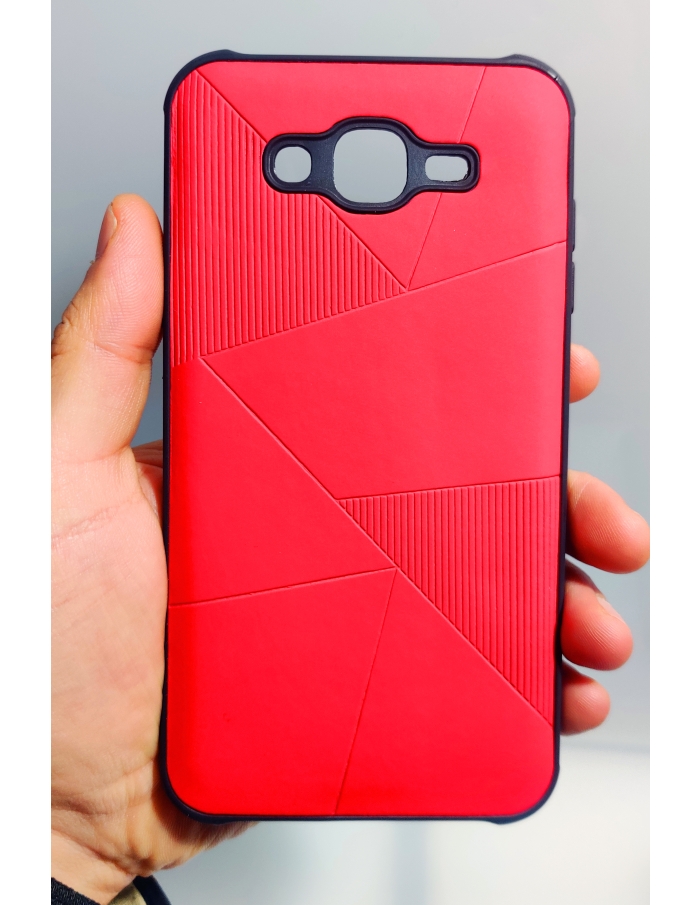 Samsung Galaxy J7 2015/J7 Telefon Kılıfı Deri Kırmızı