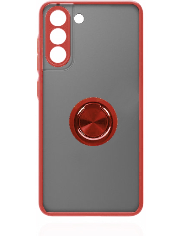 Samsung Galaxy S21 Plus Kamera Korumalı Yüzüklü Kılıf Kırmızı