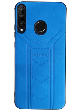 Huawei P30 Lite Mavi Deri Kılıf Yumuşak