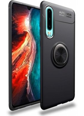 Huawei P30 Ravel Standlı Yüzüklü Silikon Kılıf