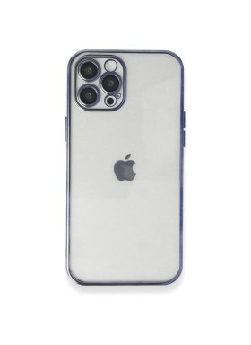 iPhone 12 Pro Lens Korumalı Şeffaf Siyah Çerçeveli Kılıf