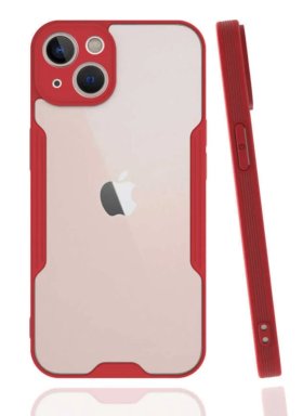 iPhone 13 Mini Tam Korumalı Renkli Kenarlı Parfe Kılıf Kırmızı