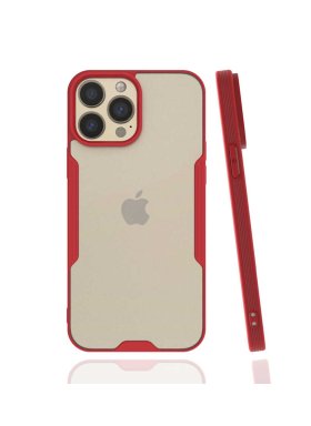 iPhone 13 Pro Max Tam Korumalı Renkli Kenarlı Parfe Kılıf Kırmızı