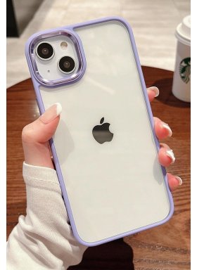 iPhone 14 Krom Lens ve Tuş Korumalı Çerçeveli Kılıf