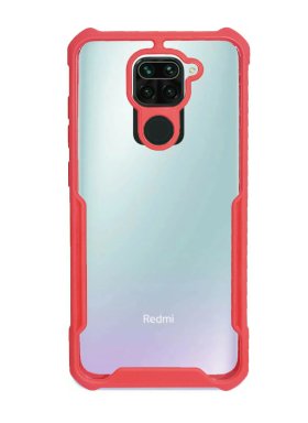 Xiaomi Redmi Note 9 Kırmızı Darbe Emici Şeffaf Kılıf