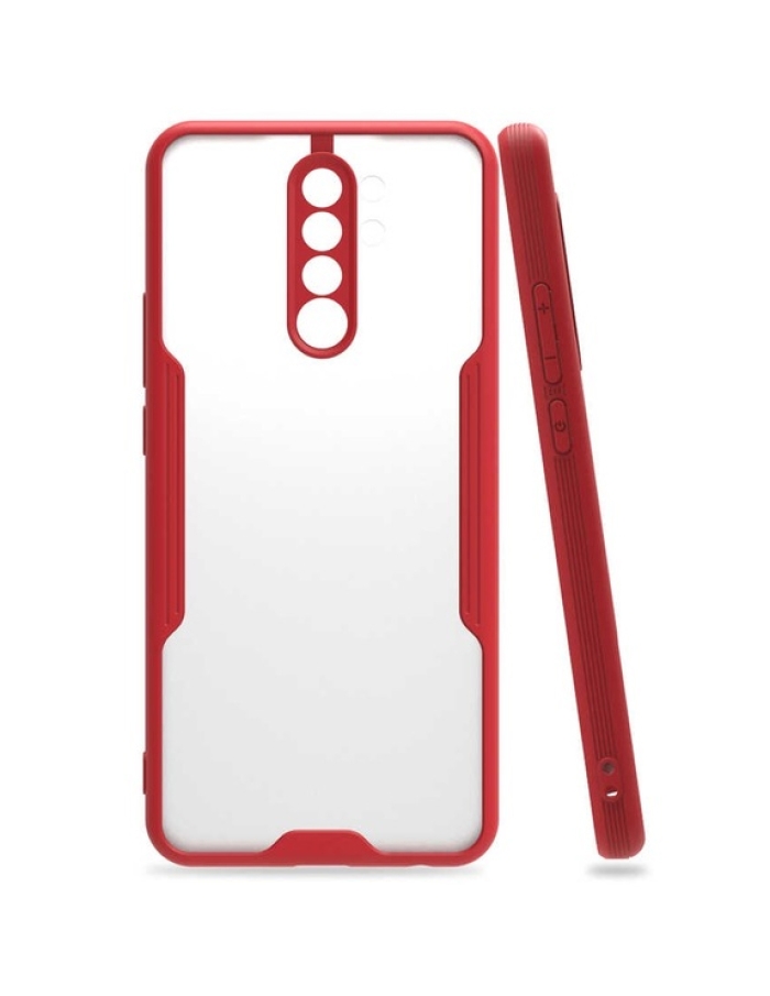 Xiaomi Redmi 9 Parfe Kılıf Yumuşak Buzlu Kırmızı