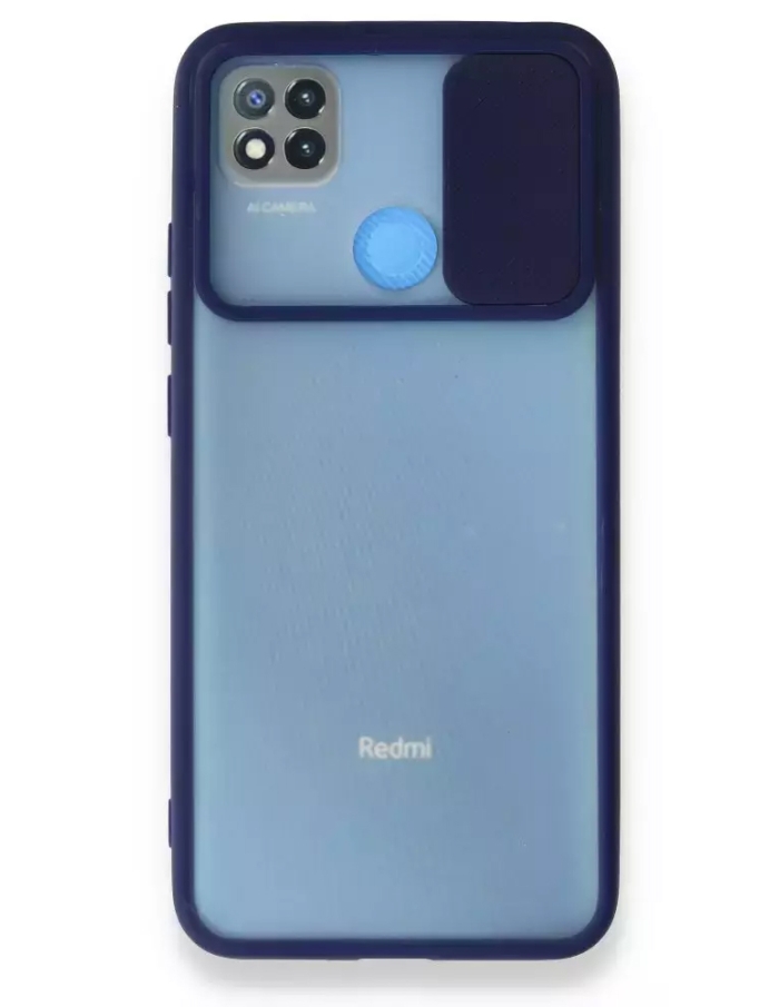 Xiaomi Redmi 9C Kamera Sürgülü Kılıf Lacivert