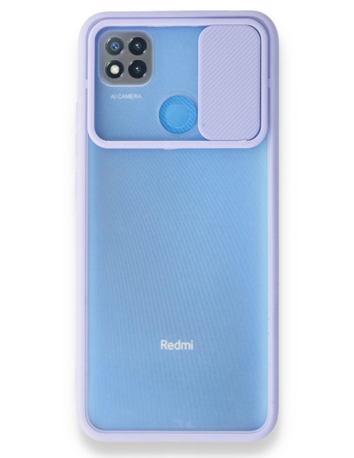 Xiaomi Redmi 9C Kamera Sürgülü Kılıf Lila