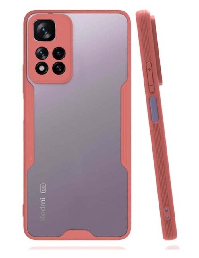 Xiaomi Redmi Note 11 Pro Parfe Kılıf Renkli Çerçeveli Yumuşak Pembe