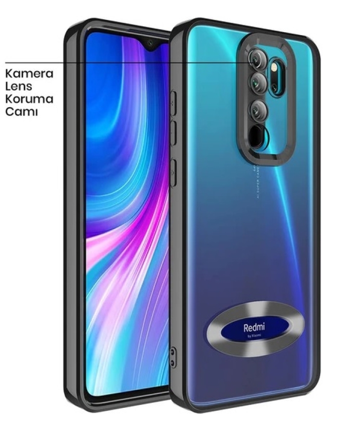 Xiaomi Redmi Note 8 Pro Lens Korumalı Kılıf Lazer Siyah