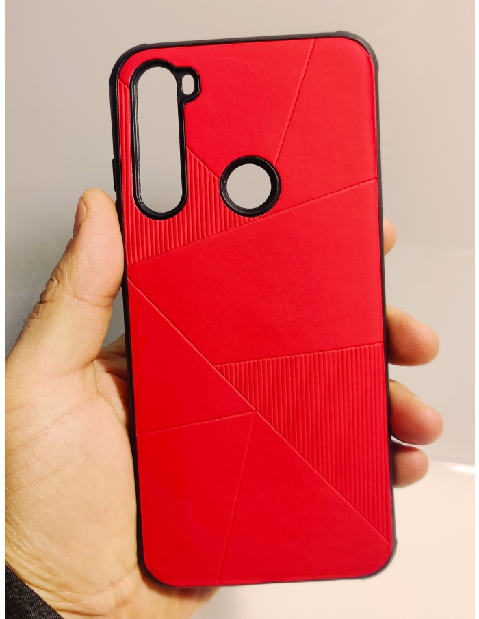 Xiaomi Redmi Note 8 Telefon Kılıfı Deri Kırmızı