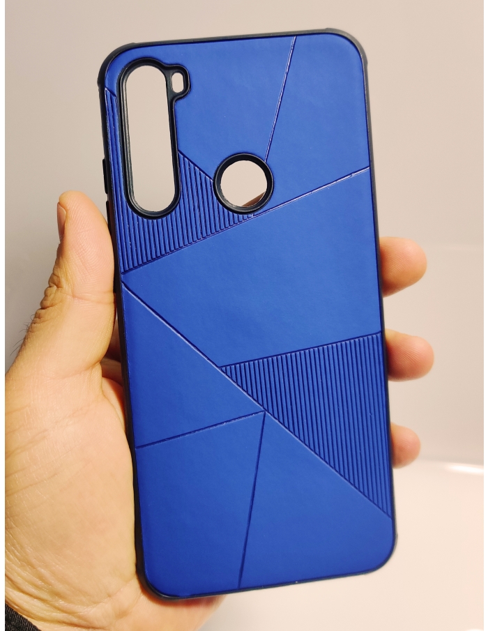 Xiaomi Redmi Note 8 Telefon Kılıfı Deri Mavi